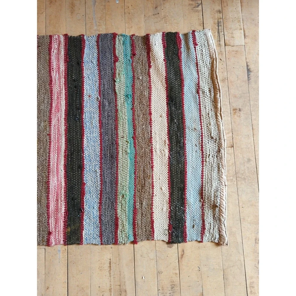 Antique Imported Swedish HandMade Rag Rug Runner (24‎ x 181 inches )